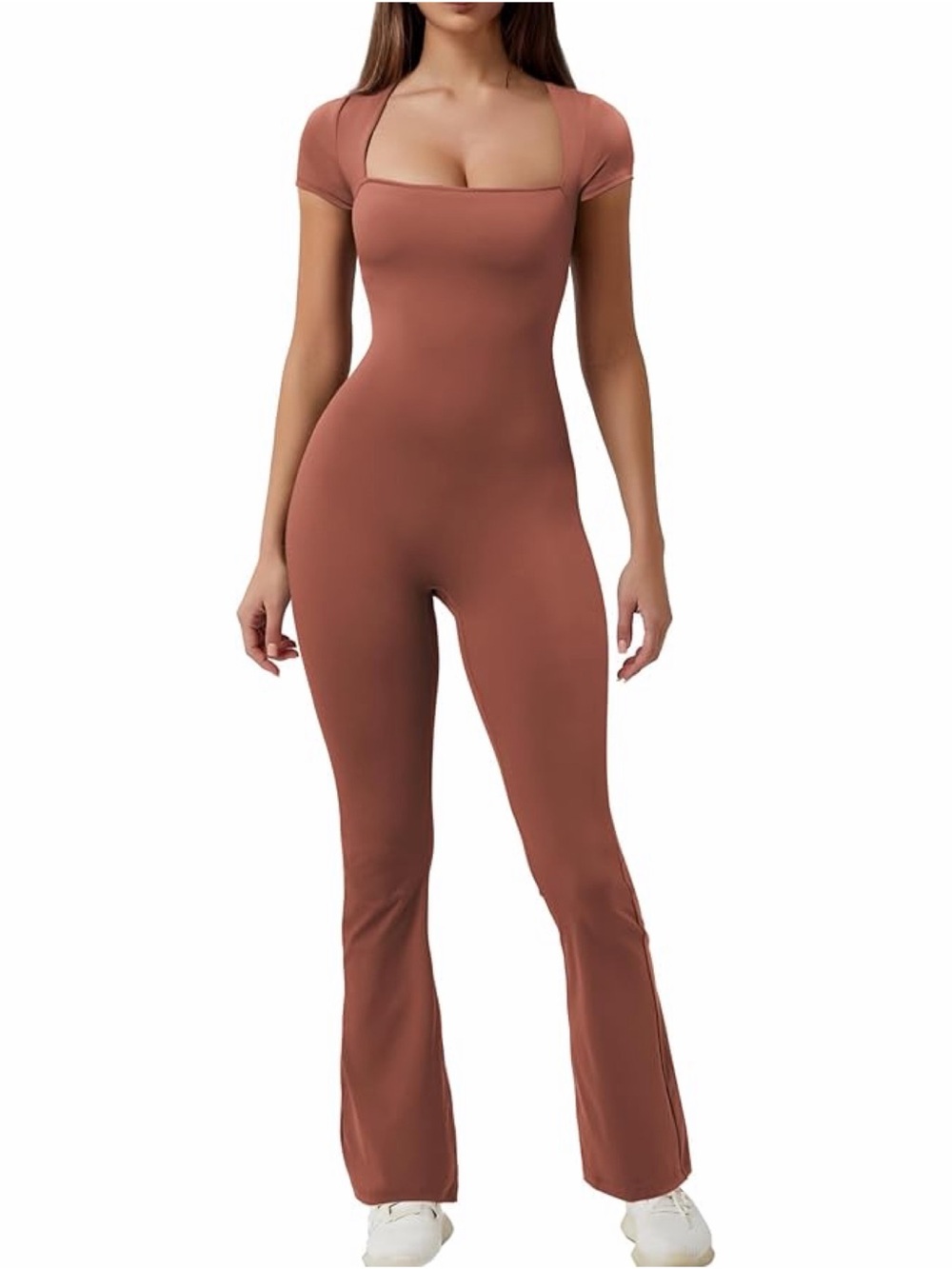 Square Neck Short Sleeve Jumpsuit